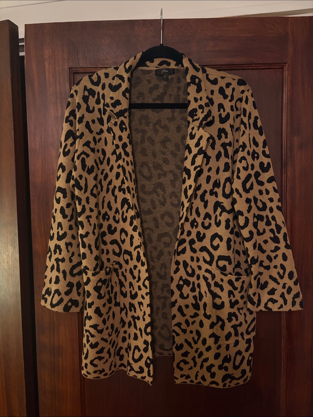 J. Crew Sophie Leopard Print Open Front Blazer in Tan and Black